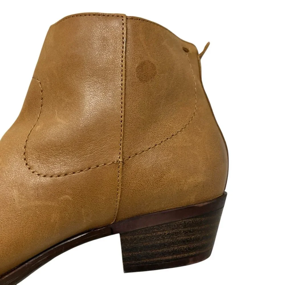 Lucky‎ Brand Tan Leather Blandre Side Zip Spring Ankle Booties